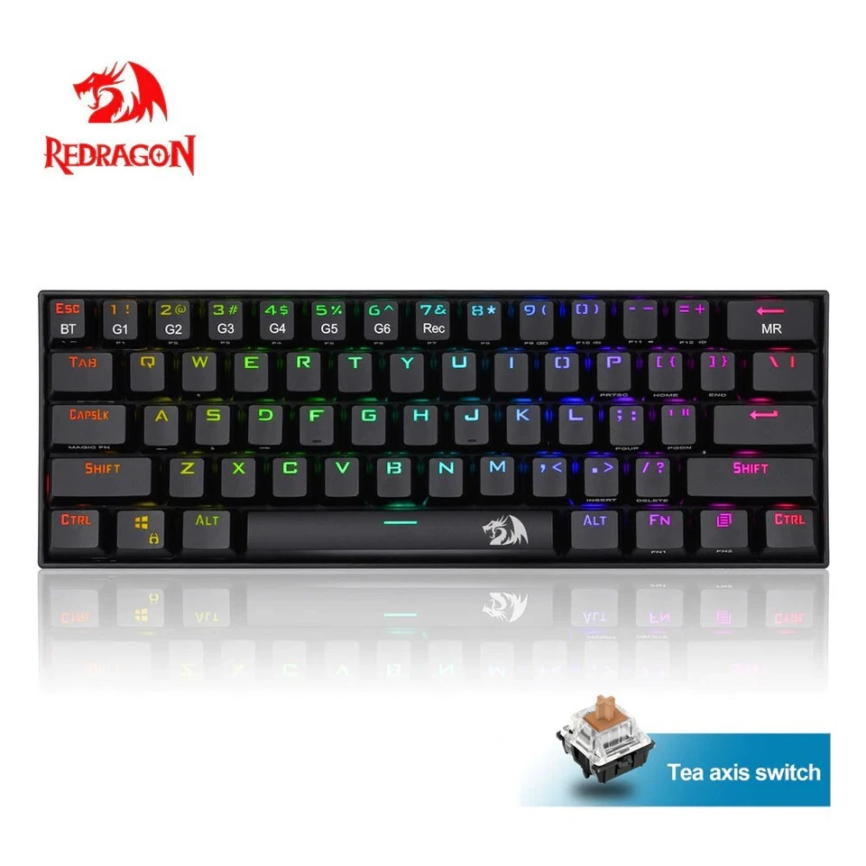 Redragon K530 60% RGB Bluetooth Wireless Mechanical Keyboard 61 Keys Compact - Image 1 of 4