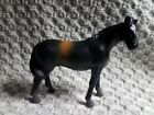 3" Tall Black Horse W Brown Strip Saddle Area 1988