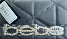 Bebe Women's Zaza Flap Crossbody Bag Black Gold Designer New With Tags