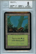 MTG Alpha Forest BGS 8.0 (8) NM/MT Card V1 CL WOTC 4621