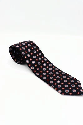 T. HARRIS LONDON CORBATA HOMBRE 100% SEDA HECHA EN EE. UU. Negro Azul Foto 1 de 3