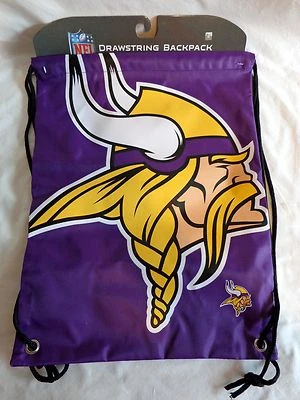 MINNESOTA VIKINGS Drawstring Backpack Purple NFL Football 18" x 13.5" New  - Image 1 of 2
