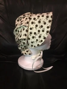 Brown Floral Tudor / Victorian bonnet Ideal For School Fancy Dress 1 Size - Picture 1 of 3
