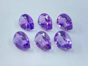 Natürlicher lila brasilianischer Amethyst facettierte Birnenform loser Edelstein 14*10 mm Posten - Bild 1 von 4