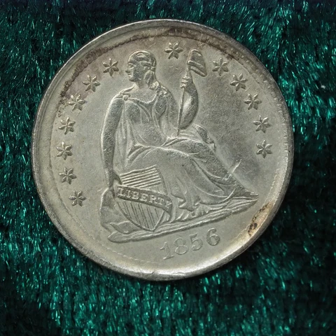 1856 UNC Half Dime Coin - Stunning Rare Uncirculated US Silver Collectible Cover
