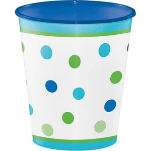 Sweet Stripes Boy Blue Polka Dot Cute 1st Birthday Party 12 oz. Plastic Cups - Picture 1 of 1