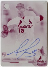 2017 Bowman Chrome Printing Plate Magenta 1/1 Alex Reyes #98 Rookie RC Auto