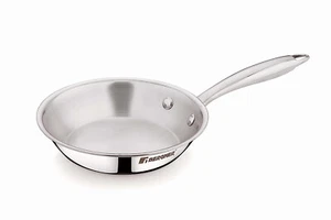 Bergner Edelstahl dreifach 18 cm Mini Bratpfanne schneller kochen Induktionsbasis - Bild 1 von 5