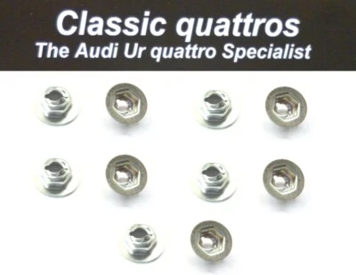 10 x TUERCAS DE FIJACIÓN DE ESCUDO TÉRMICO AUDI UR QUATTRO TURBO COUPÉ-80-90-100-200-TT-A4-A6 Foto 1 de 4