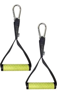 GoFit Power Handles - One Pair | Neon Green Carabiner Exercise Cables - Picture 1 of 2