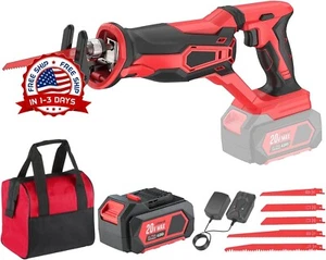 20V Sierra De Vaiven Reciproca Sable Inalambrica Con 4.0 Ah Bateria y Cargador - Picture 1 of 8