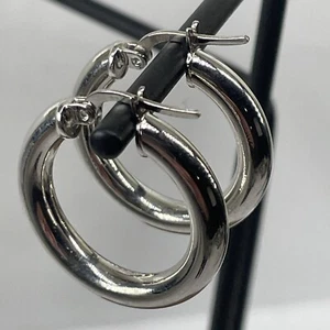Solid Sterling Silver 925 Vintage Signed Earrings Circular Women´s Jewelry - Picture 1 of 11