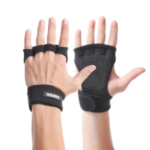 Workout Gloves Men Wrist Support Weight Lifting Body Fitness Training Gym Straps - Picture 1 of 5