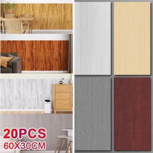 20x Wood Effect Sticker Self-Adhesive Stick On Kitchen Bathroom Home Wall Decor - Picture 1 of 20