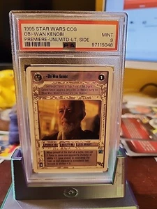 1995 Star Wars CCG Obi-Wan Kenobi Premiere Unlimited Light Side PSA 9 MINT Card - Picture 1 of 2