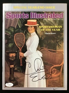 Chris Evert Signed Sports Illustrated 12/27/76 No Label Tennis Auto SOY HOF JSA - Picture 1 of 4