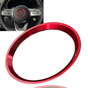 Red Aluminum Steering Wheel Emblem Ring Trim Fits 21-25 H247 GLA250 GLA35 GLA45 - Picture 1 of 5