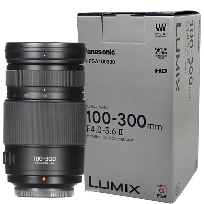 New Panasonic LUMIX G VARIO 100-300mm F4.0-5.6 II POWER O.I.S. Lens  H-FSA100300 - Image 1 of 4
