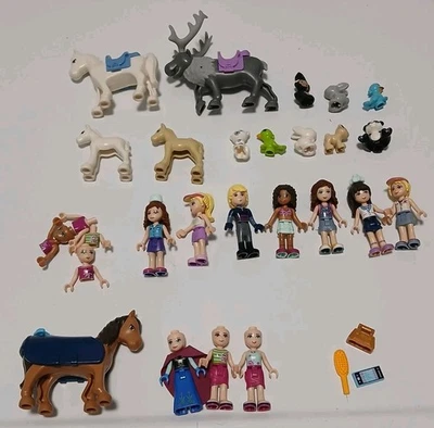 25 pc LEGO Friends Minifigures People and animals frozen doctor horse bunny pets - Image 1 of 4
