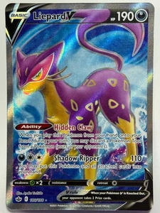 Liepard V (Full Art) 180/198 Ultra Rare SWSH06: Chilling Reign Pokémon Card - Picture 1 of 2