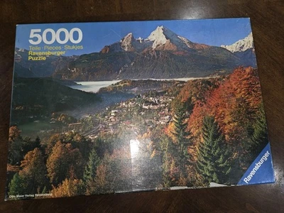 Rare Vintage Ravensburger 5000 piece puzzle 6255907 Autumn In The Alps 1982 - Image 1 of 4