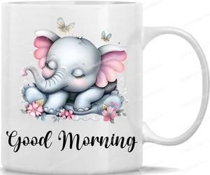 Tasse Kaffeebecher mit Süßem Elefanten Good Morning Motiv - 3 - Bild 1 von 1