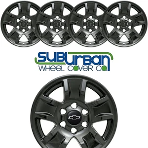2014-2018 Chevrolet Silverado 1500 IMP-390BLKN 17" Gloss Black Wheel Skins SET/4 - Picture 1 of 7
