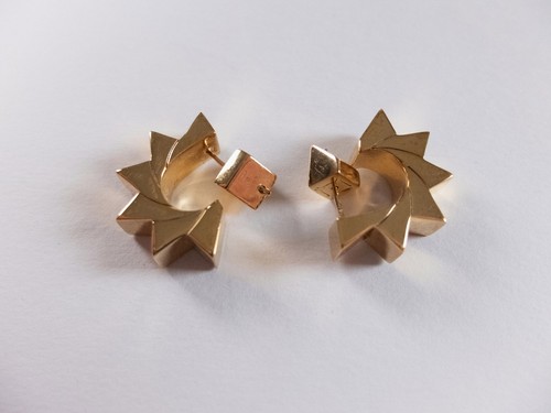 Orecchini a cerchio BOTTEGA VENETA Huggie placcati oro argento sterling autentici