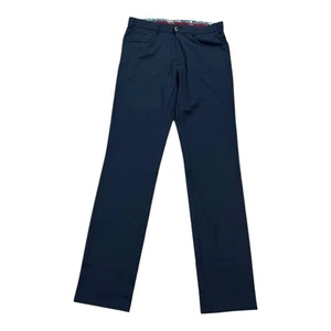 Meyer Arizona Chino Pants Men Size 33x34 Solid Navy Blue Modern Comfort New - Picture 1 of 12