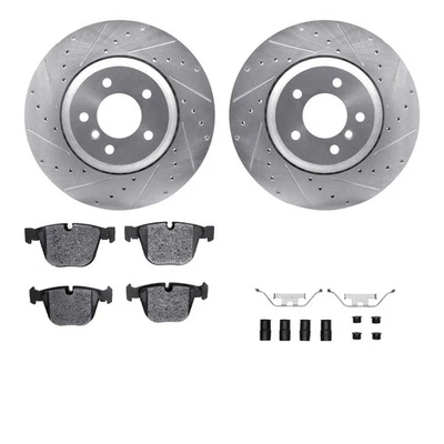 For BMW 550i 06-10 Drilled & Slotted Rear Brake Kit w Semi-Metalic Pads - Image 1 of 2