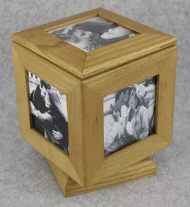 Studio Nova Wooden Photo Cube Holds 5 Pictures Interchangeable Rotates FREE SHIP - Picture 1 of 7