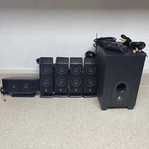 Logitech X-540 5.1 Surround Sound Speaker System With Subwoofer & Remote TESTED - Picture 1 of 11