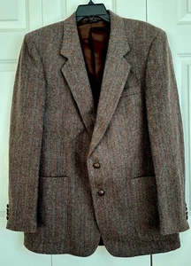 ADOLFO ROYALTY COLLECTION 100% PURE WOOL SIZE 40R TWEED SPORT COAT FULL LINED - Picture 1 of 14