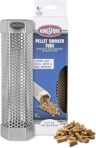 Kingsford 8 Inch Pellet Smoker Tube Hexagon With Box | Silver - Picture 1 of 5