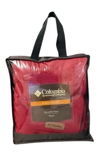 Columbia Rebel Ridge Wende Fleece Überwurf Decke 50x60 bl/rot Camp Car Home - Bild 1 von 5