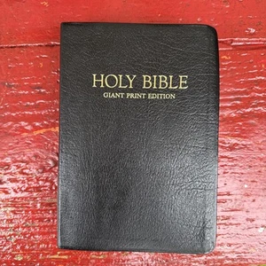 VINTAGE HOLY BIBLE KJV GIANT PRINT LEATHER RED LETTER NELSON 1973 - Picture 1 of 10