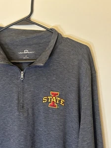 Iowa State Cyclones 1/4 Zip Pullover Shirt Mens Large Gray Vansport Mock Neck - Picture 1 of 8