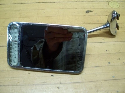 Vintage Car Side Mirror with Tel Tru Thermometer Ford Chevy Dodge Accessory - Image 1 of 4