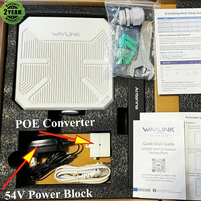 2025 AX3000 Outdoor WiFi6 Extender Router Long-Range WiFi Repeater/Access Point - Image 1 of 4