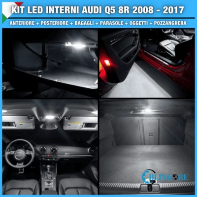KIT LED INTERNI BIANCO AUDI Q5 8R DAL 2008 AL 2017 CONVERSIONE COMPLETA CANBUS - Immagine 1 di 2