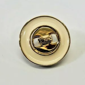 KSD St. John Replacement Button Round Gold Plate White Enamel w "SJ" 20mm NEW - Picture 1 of 3