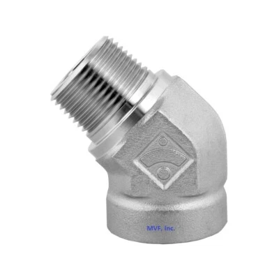 1/8" Male NPT x 1/8" Female NPT 45° Street Elbow 316S/S 5503-02-02-SS - Image 1 of 4
