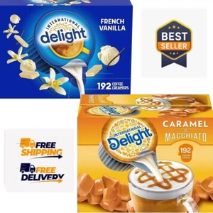 ✨ International Delight Creamer Singles Bundle – French Vanilla & Caramel Macchi - Picture 1 of 14