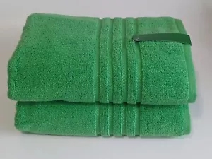 Kate Spade Set Of 2 Bath Towels, Green, 30" X 56", 100% Cotton, Oeko Tex, New - Picture 1 of 2