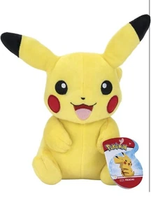 Jazwares Pokemon Sitting Pikachu 8" Plush 2023 Soft Yellow Ages 2+ NEW W/ Tags - Picture 1 of 2