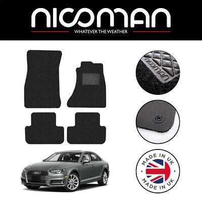 For Audi A4 B8 2008-2015 GENUINE DELUXE Fitted Car Floor Mats Black Set — 第 1/4 张图片