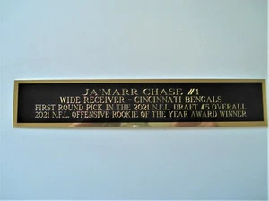 Ja'Marr Chase Cincinnati Bengals Nameplate For A Football Photo Plaque 1.5" X 6" - Picture 1 of 12