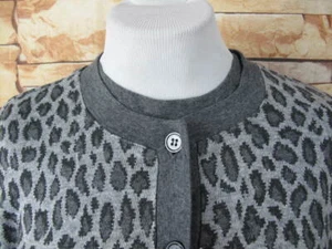 2 PC Cathy Daniels Gray  Leopard Print Knit Sweater &Top Long Sleeve Size M,O-30 - Picture 1 of 9