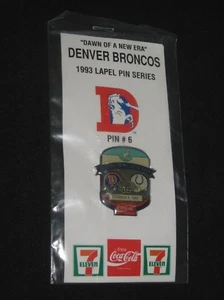 Pin de solapa #6 Denver Broncos/Colts 1993 ""Dawn Of A New Era"" Coca-Cola 7Eleven #SP04 - Imagen 1 de 2