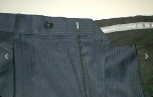 GIORGIO ARMANI DRESS PANTS BLUE NAVY PINSTRIPE PLEAT FRONT 37 x 31 - Picture 1 of 5